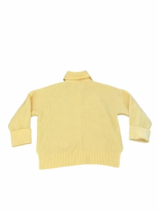 Abercrombie & Fitch Cardigan Sweater Chunky Knit Collard Light Yellow Large - Picture 3 of 5